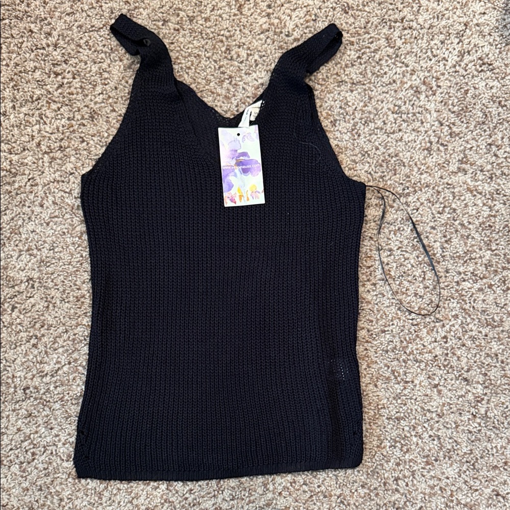 Elegant Black Knit Women's Top